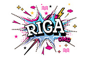 Riga Comic Text in Pop Art Style