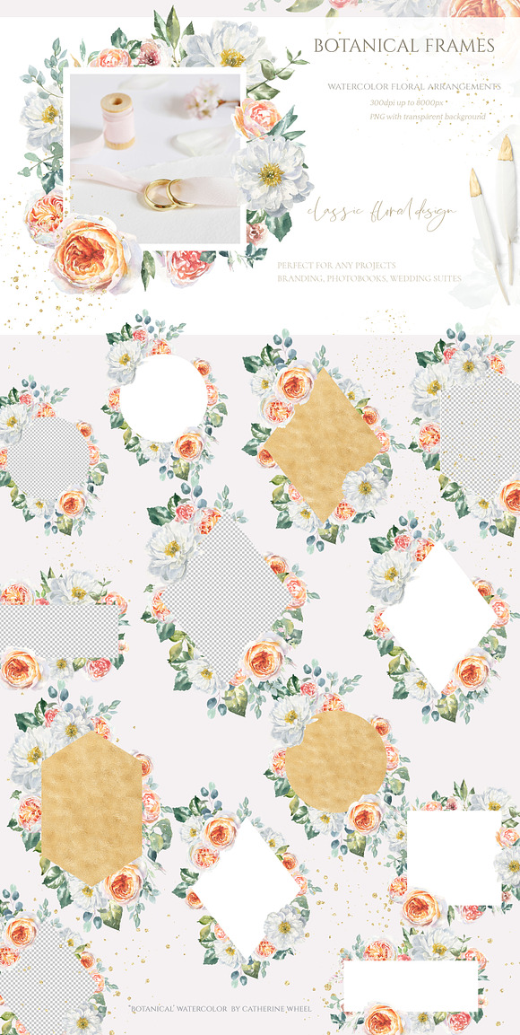 Botanical Watercolor Luxury Florals in Illustrations - product preview 5