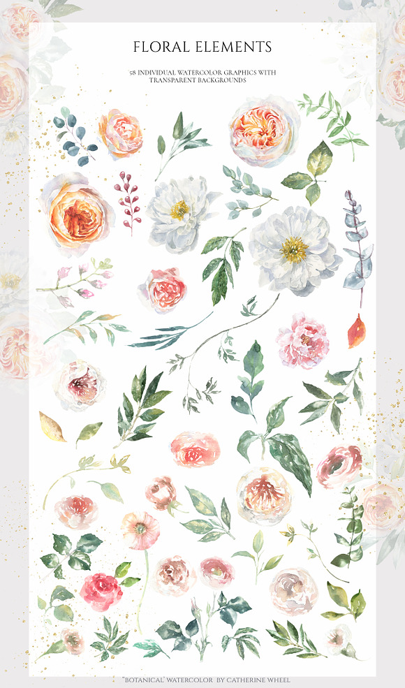 Botanical Watercolor Luxury Florals in Illustrations - product preview 8