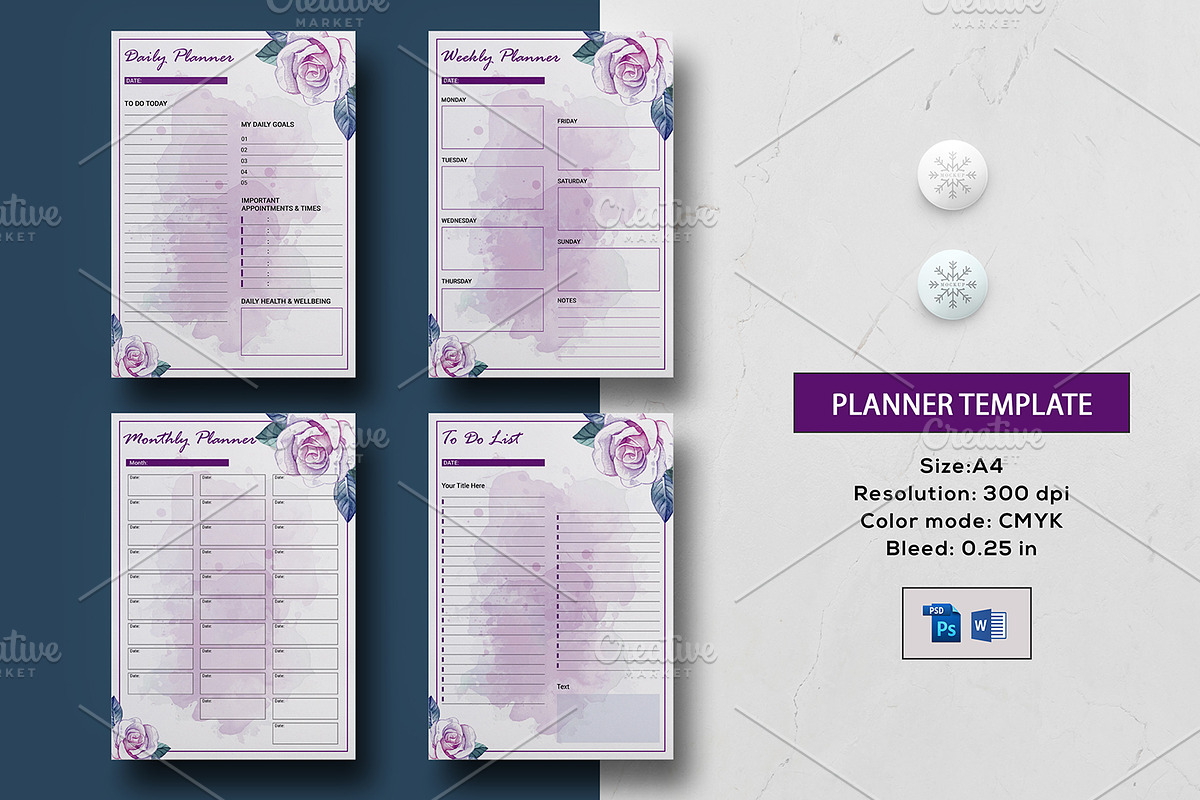 Daily , Weekly, Monthly Planner V13 in Stationery Templates - product preview 8