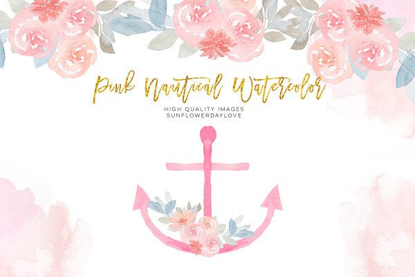 Gold and Pink Nautical Clipart
