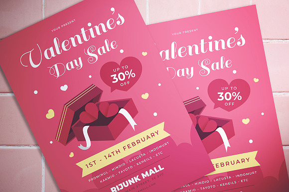 Valentine Day Sale Flyer in Flyer Templates - product preview 2