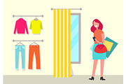 Clothing Shop and Woman Poster
