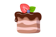 Sweets. Isolated Piece of Cake with