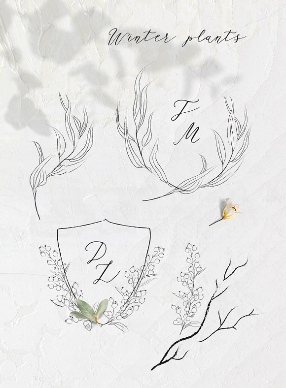 Handwritten Flowered Monograms in Illustrations - product preview 2