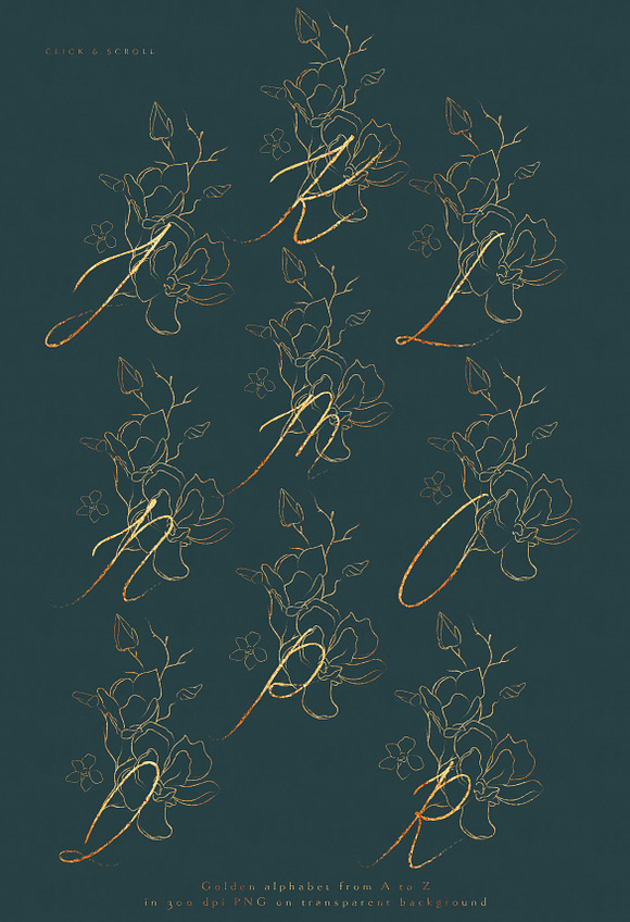 Handwritten Flowered Monograms in Illustrations - product preview 4