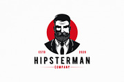 Hipster Man Logo Template