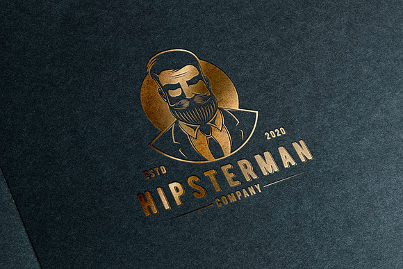 Hipster Man Logo Template in Logo Templates - product preview 1