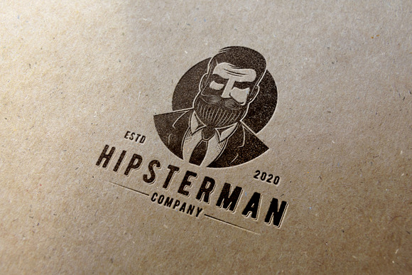 Hipster Man Logo Template in Logo Templates - product preview 2