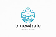Blue Whale Tail Logo Template