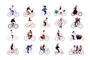 People riding bicycles