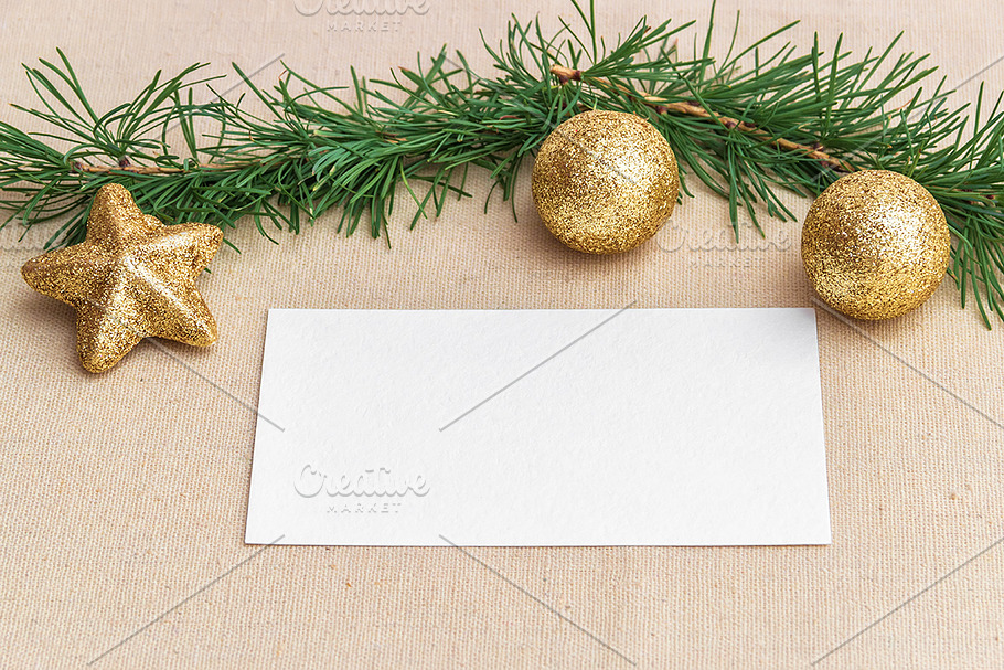 Mockup. Business card Christmas ball in Product Mockups - product preview 8