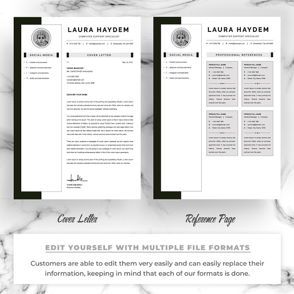 CV Template / Resume Template in Letter Templates - product preview 2