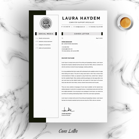 CV Template / Resume Template in Letter Templates - product preview 3