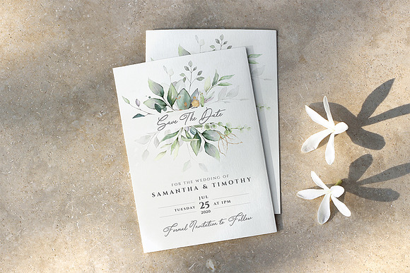 Eucalyptus & Gold Wedding Suite in Wedding Templates - product preview 2