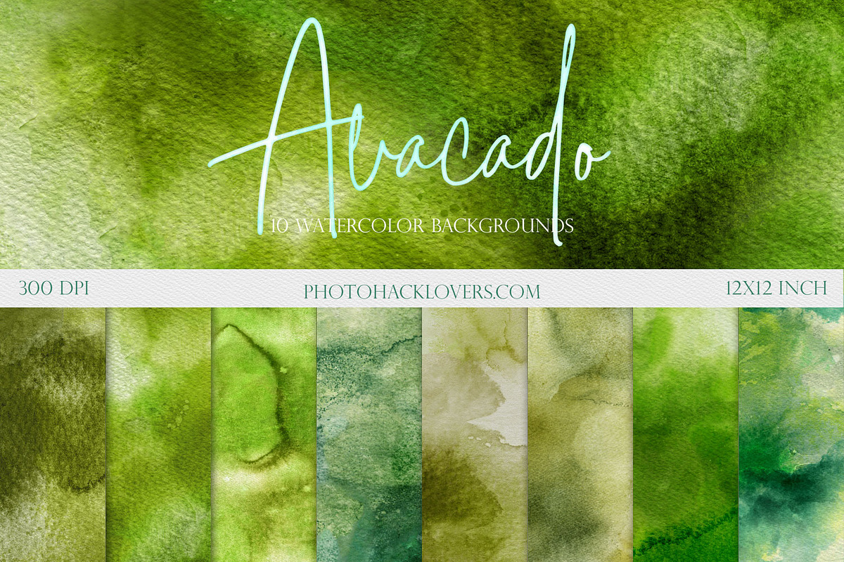 Green Watercolor Background Images in Textures - product preview 8