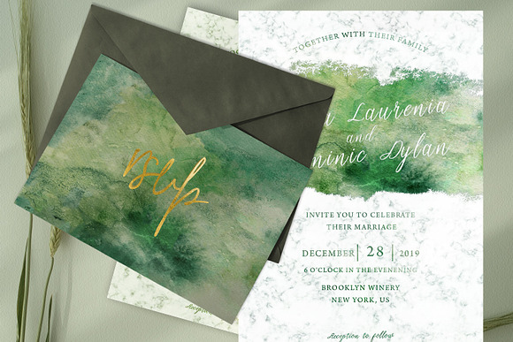 Green Watercolor Background Images in Textures - product preview 6