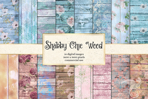 Shabby Chic Wood Digital Paper