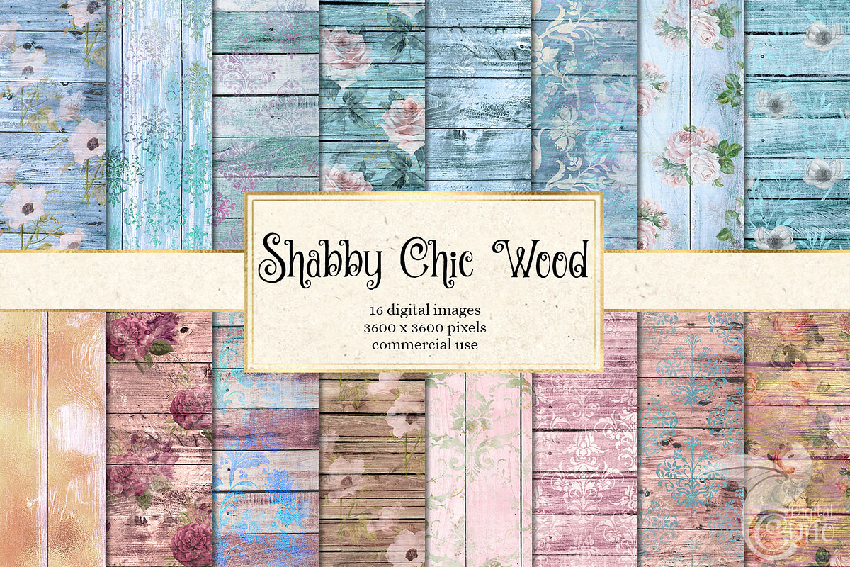 Shabby Chic Wood Digital Paper in Textures - product preview 8