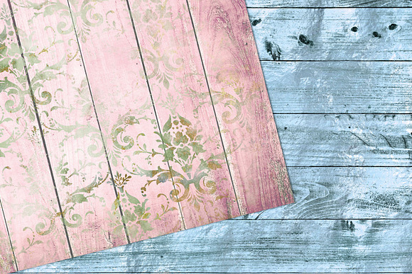 Shabby Chic Wood Digital Paper in Textures - product preview 1