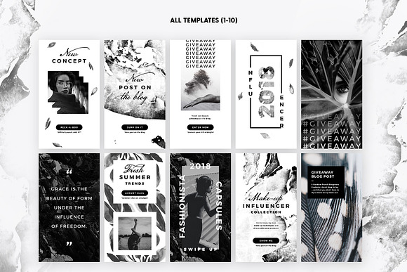 SALE 2in1 Noir Beauty Edition in Instagram Templates - product preview 2