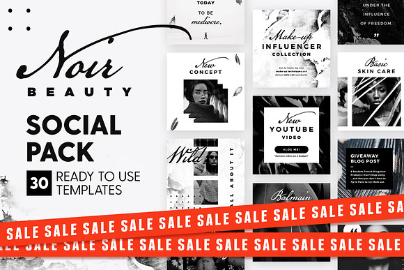 SALE 2in1 Noir Beauty Edition in Instagram Templates - product preview 8