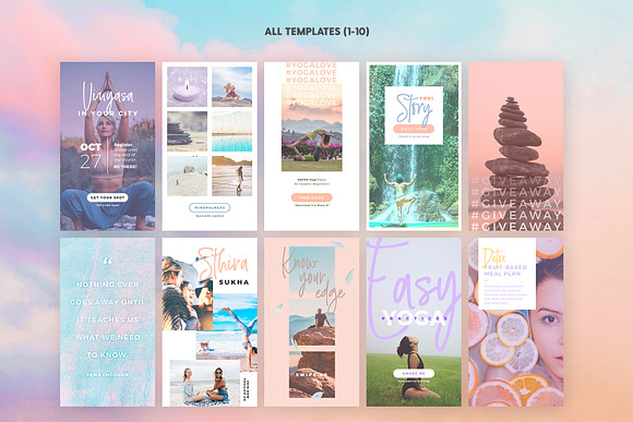 SALE 2in1 Unicorn Yoga Edition in Instagram Templates - product preview 2