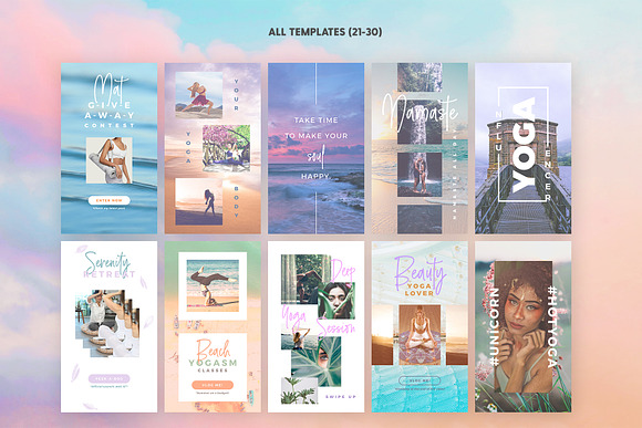 SALE 2in1 Unicorn Yoga Edition in Instagram Templates - product preview 4