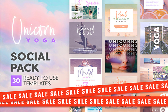 SALE 2in1 Unicorn Yoga Edition in Instagram Templates - product preview 8
