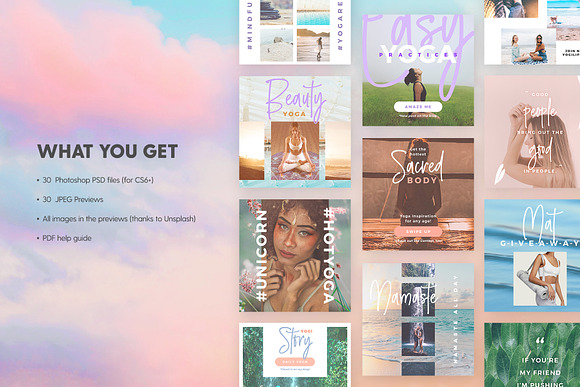 SALE 2in1 Unicorn Yoga Edition in Instagram Templates - product preview 9