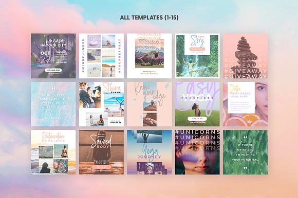 SALE 2in1 Unicorn Yoga Edition in Instagram Templates - product preview 10