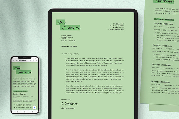 Mint Google Docs Resume Template in Resume Templates - product preview 4