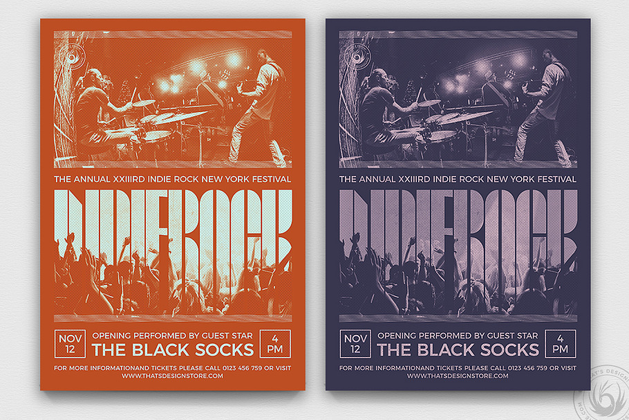 Indie Rock Flyer Template V9 in Flyer Templates - product preview 8
