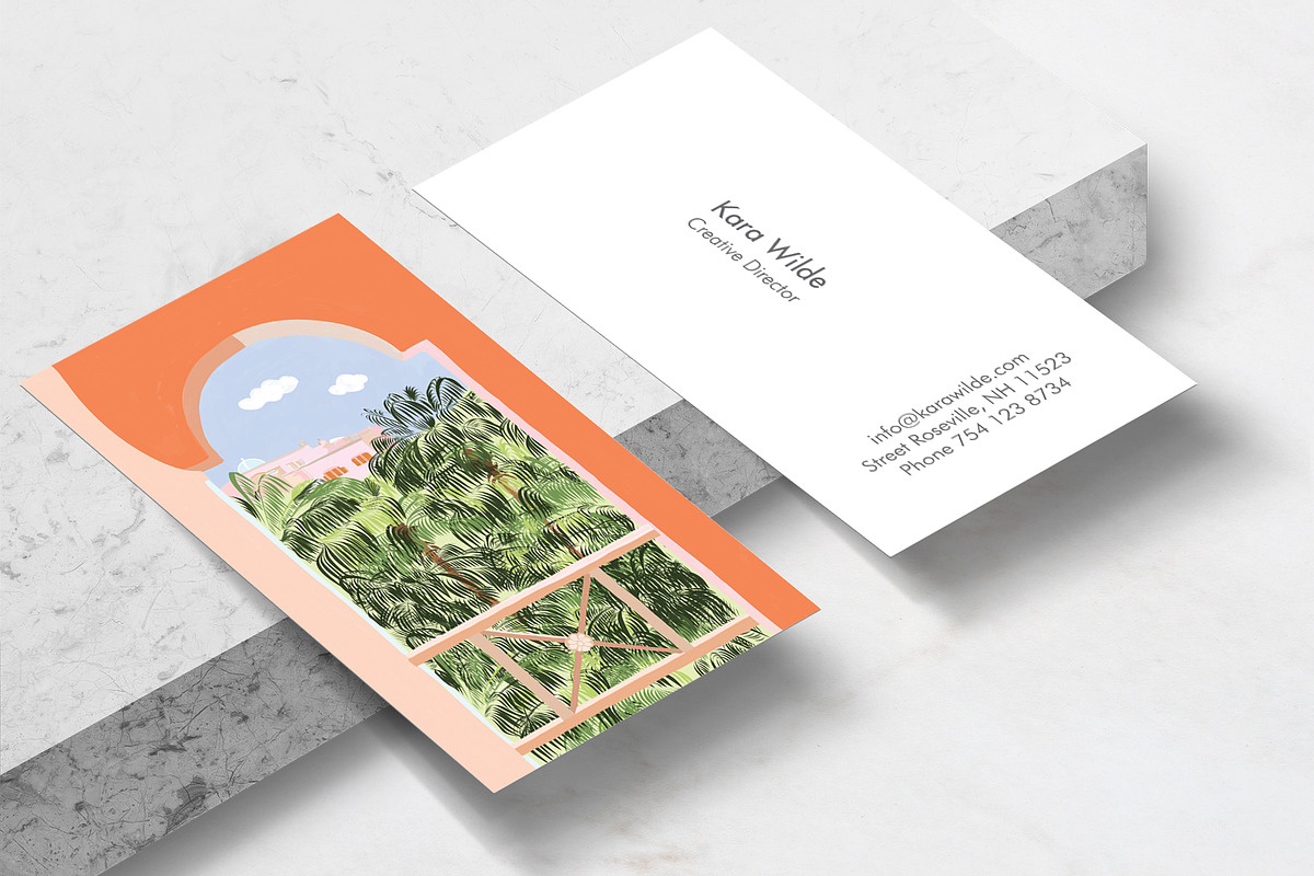 Summer Travel Business Card Template in Invitation Templates - product preview 8