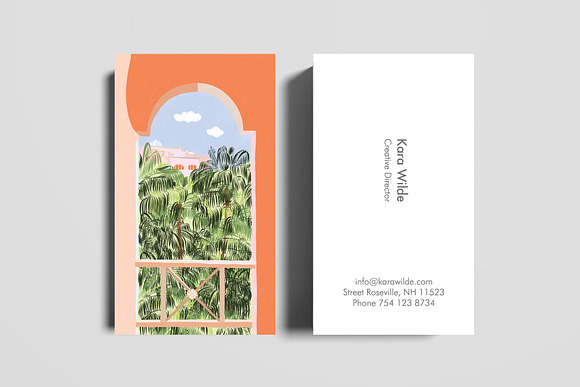 Summer Travel Business Card Template in Invitation Templates - product preview 1