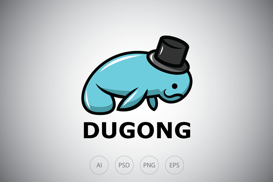 Magician Dugong Logo Template