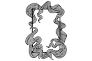 Frame with wave line curls