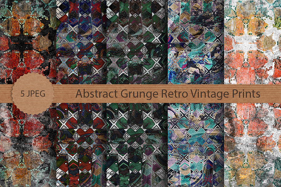 Abstract Grunge Vintage Prints set