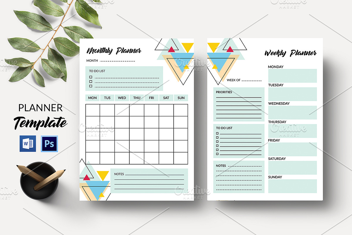 Monthly Planner, Weekly Planner V14 in Stationery Templates - product preview 8