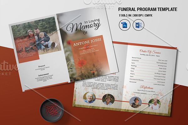 Funeral Program Template - V998