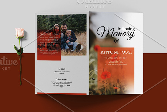 Funeral Program Template - V998 in Brochure Templates - product preview 4