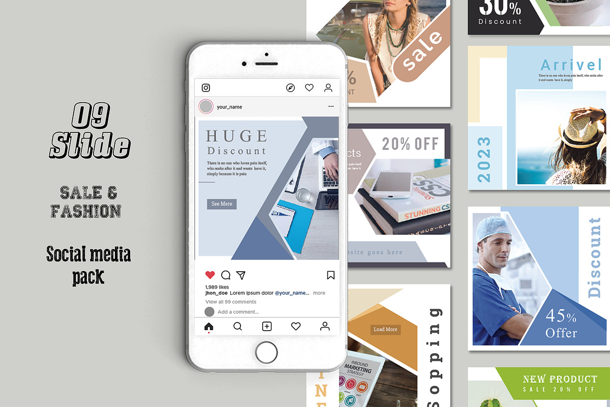 SALE SOCIAL MEDIA PACK in Instagram Templates - product preview 8