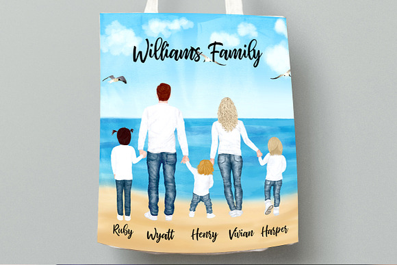 Family clipart,Dad Mom Children in Illustrations - product preview 7
