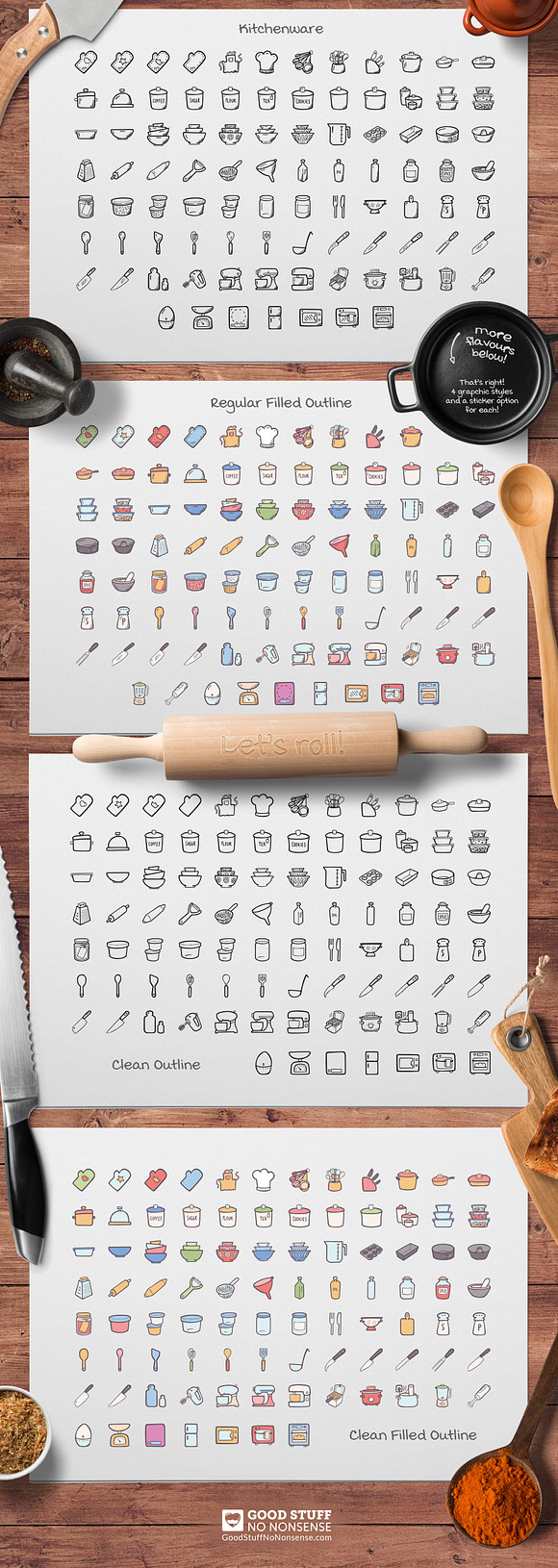Cooking Hand Drawn Icons in Hand Drawn Icons - product preview 1