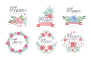 Flower Shop Logo Templates Set