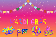Carnival or Mardi Gras banner with