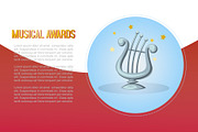Cartoon music award harp statuette