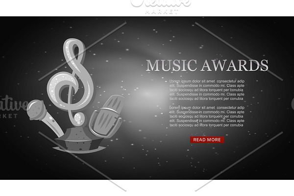 Cartoon music award musical note and