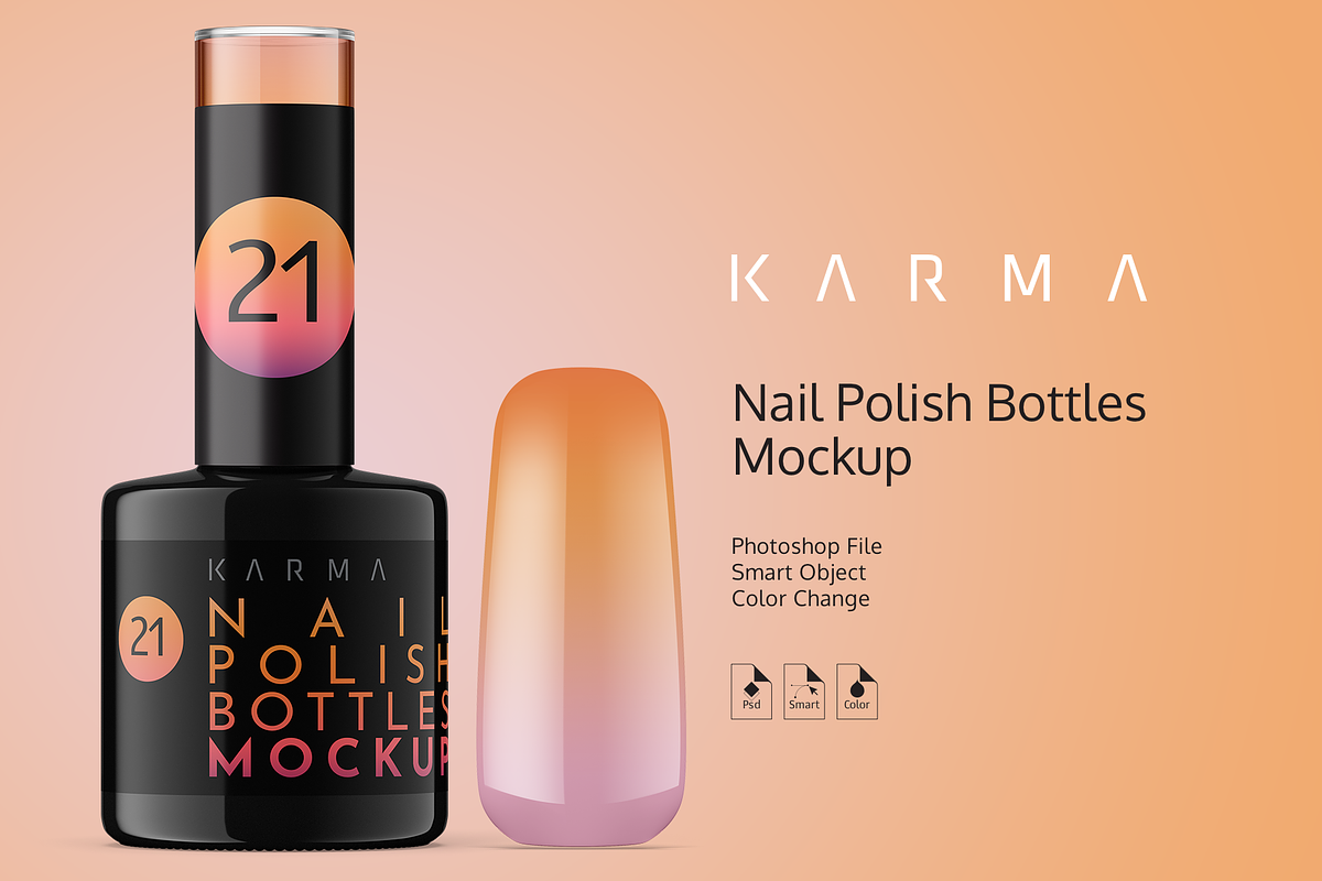 Nail Polish Bottles Mockup in Product Mockups - product preview 8