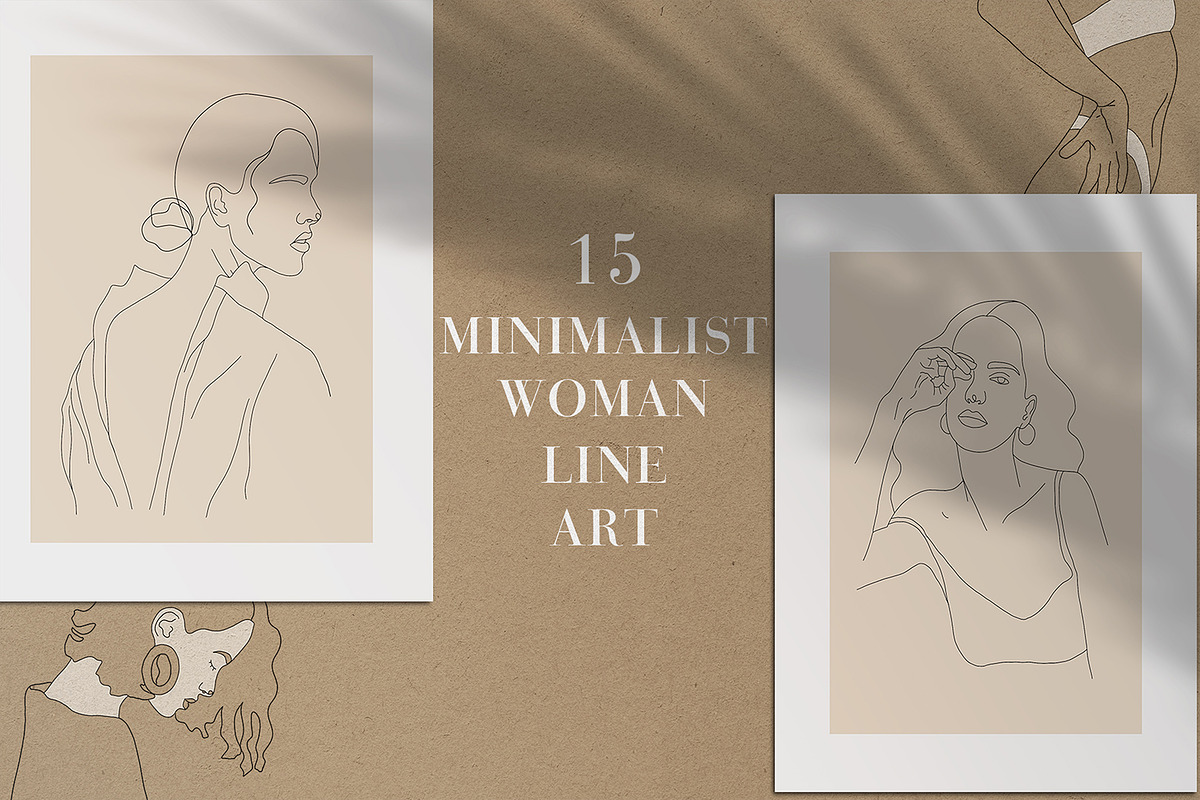 15 Minimalist Woman Line Art in Illustrations - product preview 8